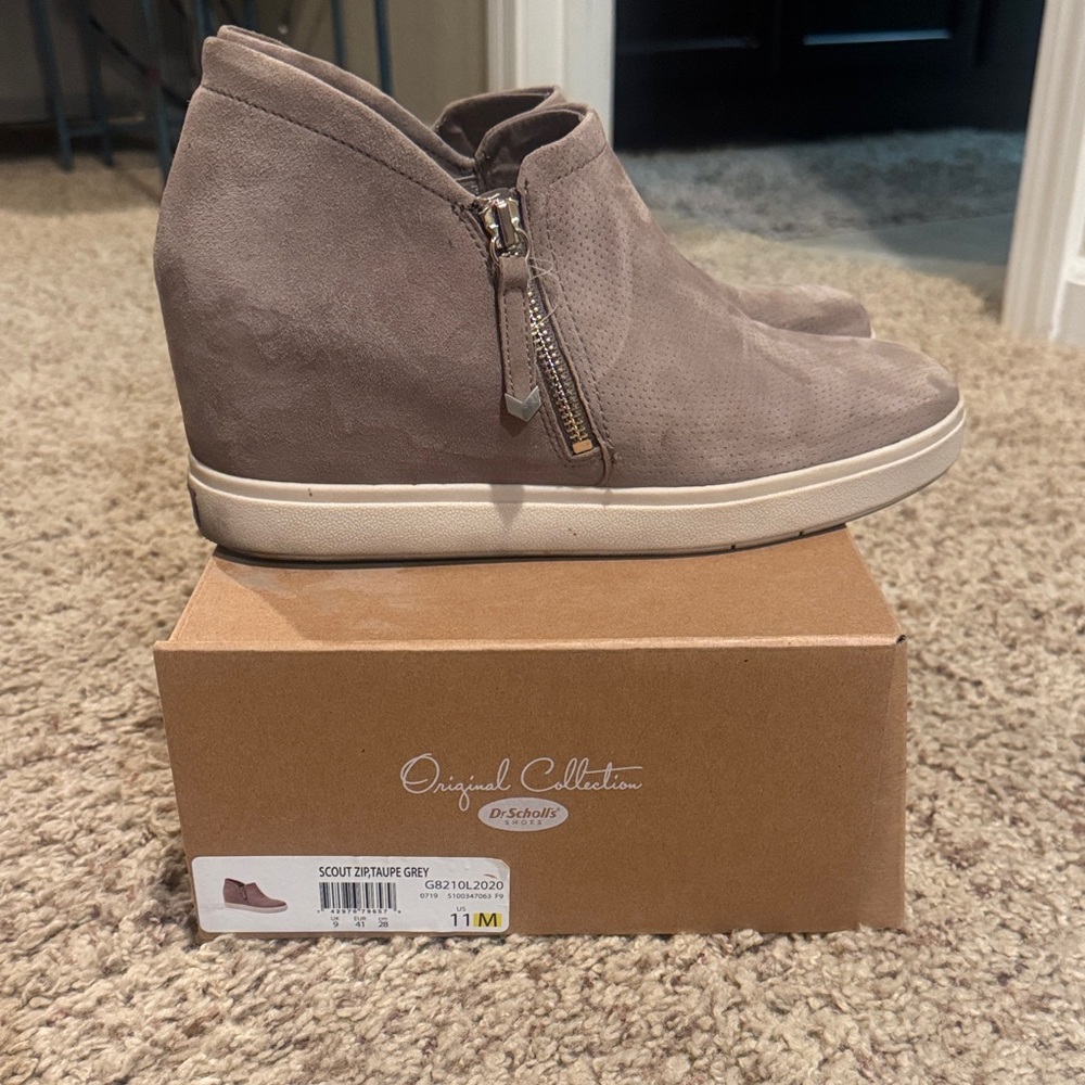 Dr. Scholl's Womens Wedge sneaker  - Taupe Grey